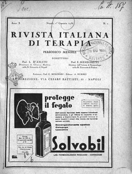 Rivista italiana di terapia periodico mensile