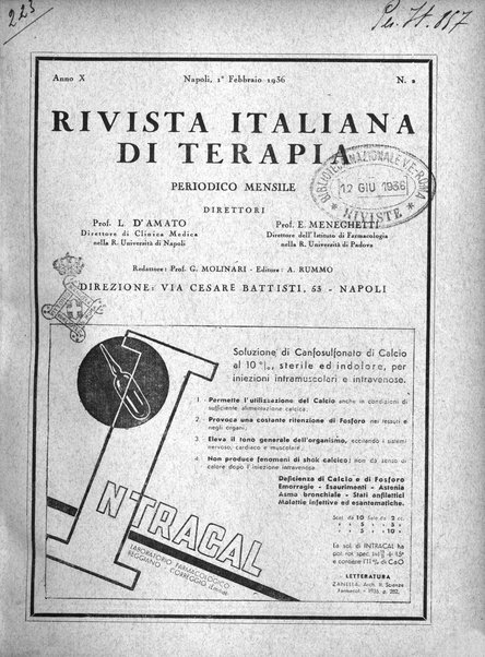 Rivista italiana di terapia periodico mensile