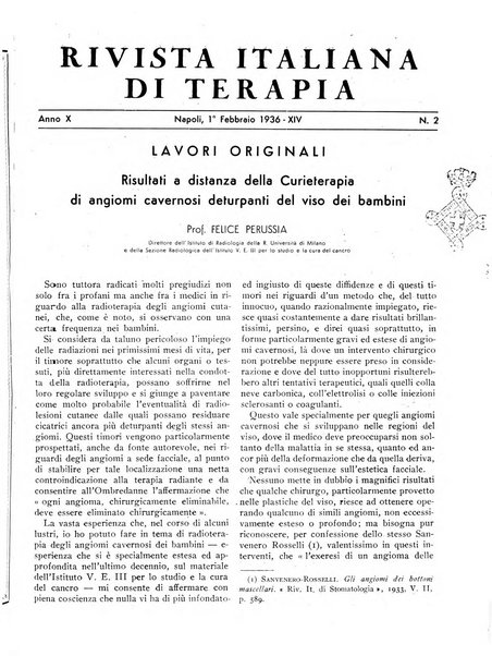 Rivista italiana di terapia periodico mensile