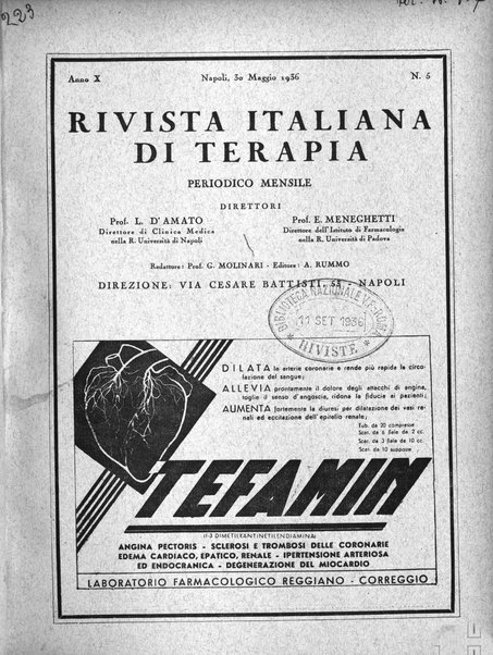 Rivista italiana di terapia periodico mensile