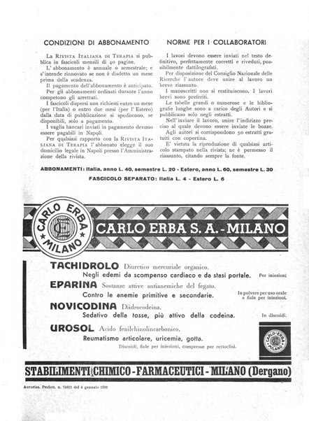 Rivista italiana di terapia periodico mensile