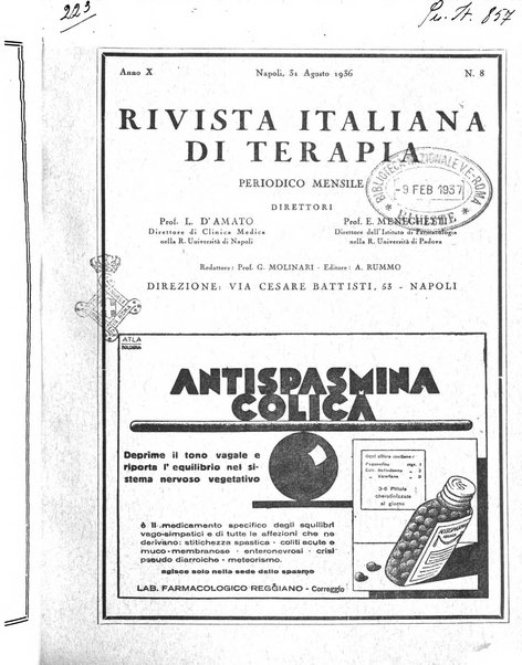 Rivista italiana di terapia periodico mensile