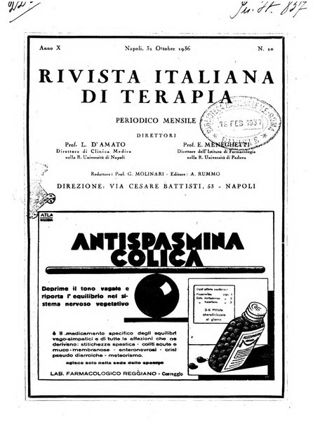 Rivista italiana di terapia periodico mensile