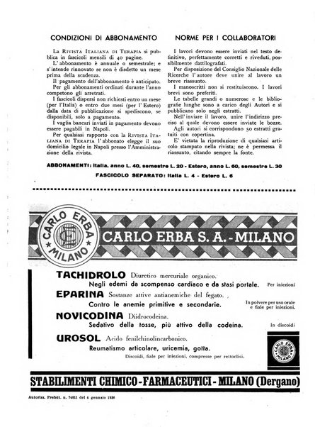 Rivista italiana di terapia periodico mensile