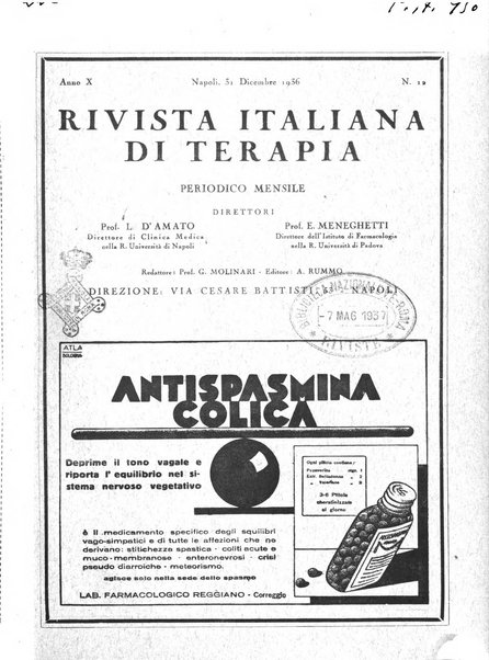 Rivista italiana di terapia periodico mensile