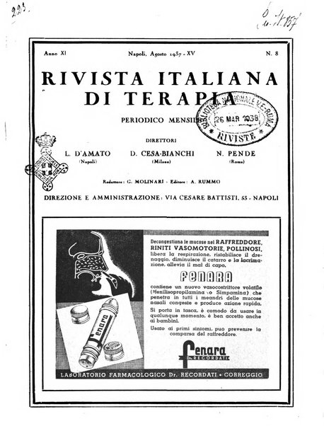 Rivista italiana di terapia periodico mensile