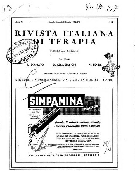 Rivista italiana di terapia periodico mensile