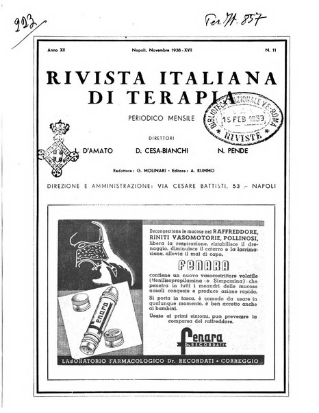 Rivista italiana di terapia periodico mensile