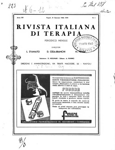 Rivista italiana di terapia periodico mensile