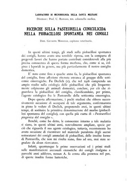 Rivista militare di medicina veterinaria Periodico bimestrale