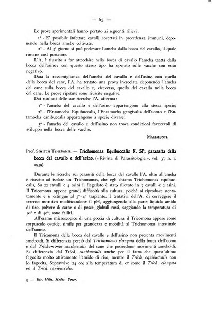 Rivista militare di medicina veterinaria Periodico bimestrale