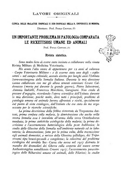 Rivista militare di medicina veterinaria Periodico bimestrale