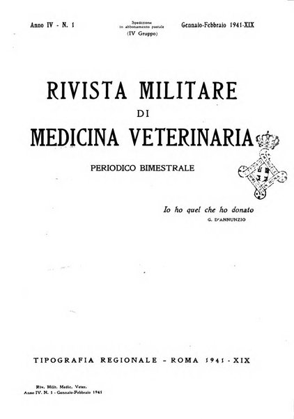 Rivista militare di medicina veterinaria Periodico bimestrale