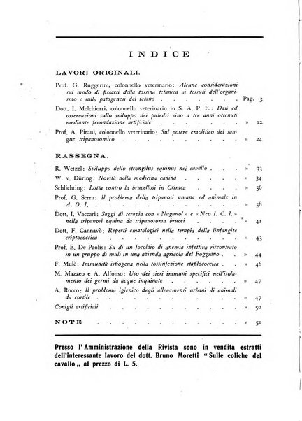 Rivista militare di medicina veterinaria Periodico bimestrale