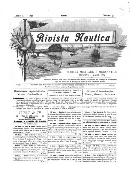 Rivista nautica rowing, yachting, Marina militare e mercantile