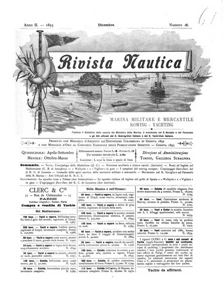 Rivista nautica rowing, yachting, Marina militare e mercantile