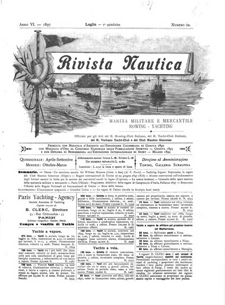 Rivista nautica rowing, yachting, Marina militare e mercantile