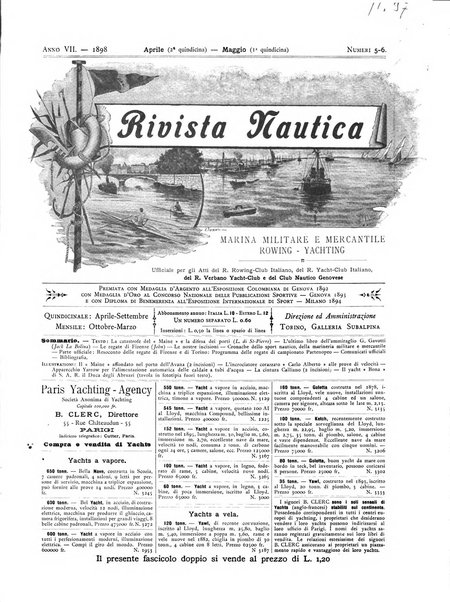 Rivista nautica rowing, yachting, Marina militare e mercantile