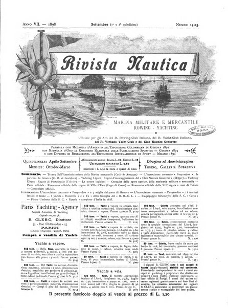 Rivista nautica rowing, yachting, Marina militare e mercantile