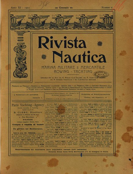 Rivista nautica rowing, yachting, Marina militare e mercantile