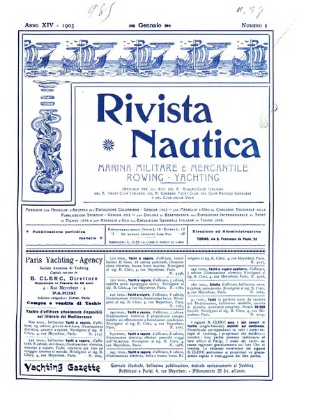 Rivista nautica rowing, yachting, Marina militare e mercantile