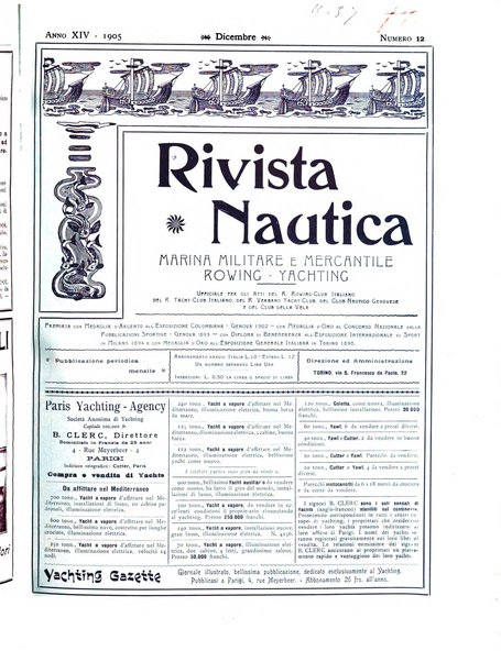 Rivista nautica rowing, yachting, Marina militare e mercantile