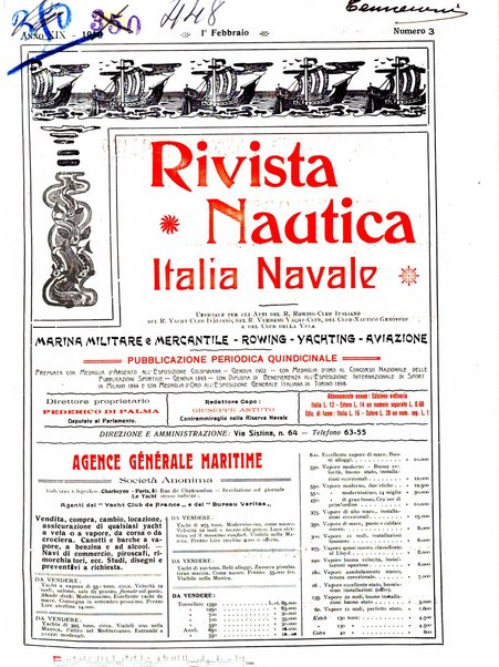 Rivista nautica rowing, yachting, Marina militare e mercantile