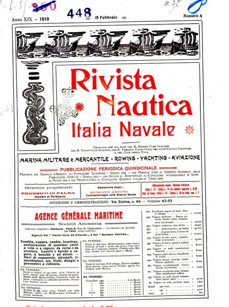 Rivista nautica rowing, yachting, Marina militare e mercantile