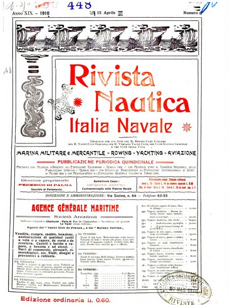 Rivista nautica rowing, yachting, Marina militare e mercantile