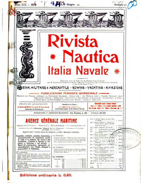 Rivista nautica rowing, yachting, Marina militare e mercantile