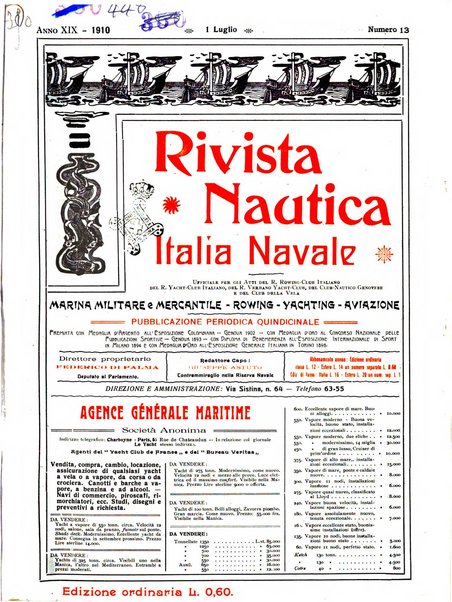 Rivista nautica rowing, yachting, Marina militare e mercantile