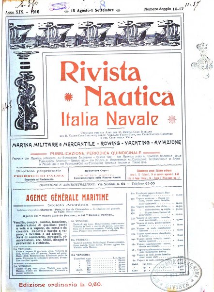 Rivista nautica rowing, yachting, Marina militare e mercantile