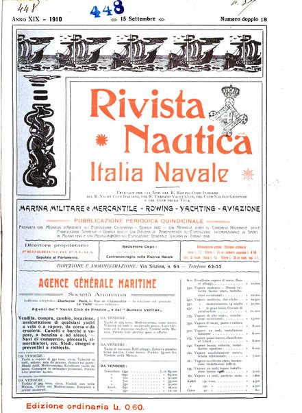 Rivista nautica rowing, yachting, Marina militare e mercantile