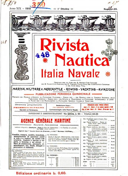 Rivista nautica rowing, yachting, Marina militare e mercantile