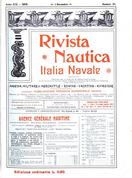 Rivista nautica rowing, yachting, Marina militare e mercantile