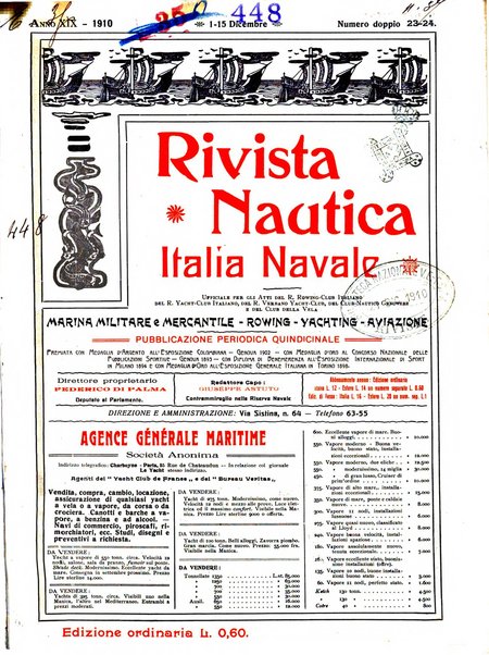 Rivista nautica rowing, yachting, Marina militare e mercantile