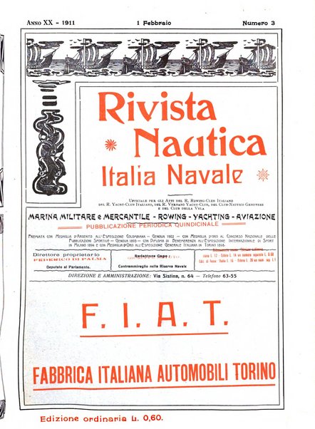 Rivista nautica rowing, yachting, Marina militare e mercantile