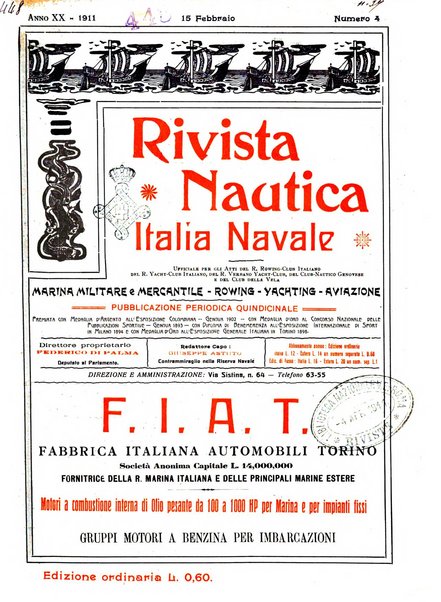 Rivista nautica rowing, yachting, Marina militare e mercantile