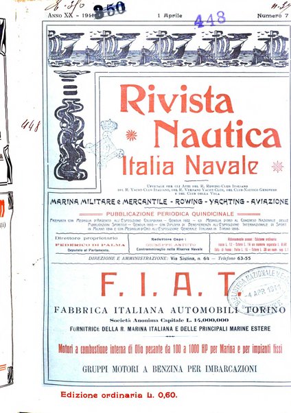 Rivista nautica rowing, yachting, Marina militare e mercantile