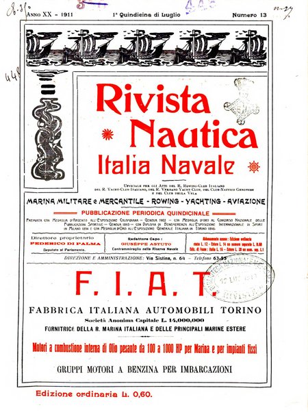 Rivista nautica rowing, yachting, Marina militare e mercantile