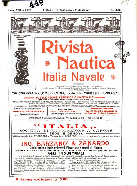 Rivista nautica rowing, yachting, Marina militare e mercantile