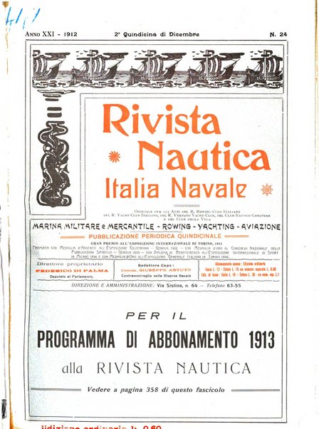 Rivista nautica rowing, yachting, Marina militare e mercantile