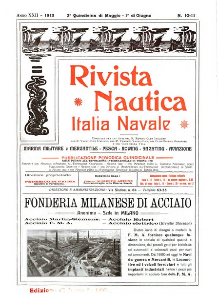 Rivista nautica rowing, yachting, Marina militare e mercantile