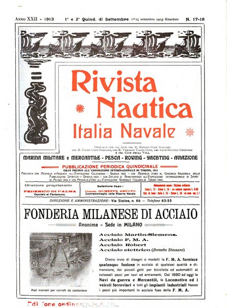 Rivista nautica rowing, yachting, Marina militare e mercantile