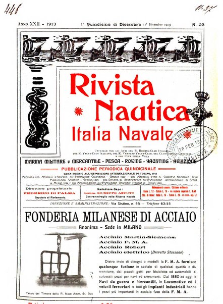 Rivista nautica rowing, yachting, Marina militare e mercantile