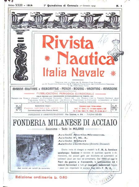 Rivista nautica rowing, yachting, Marina militare e mercantile