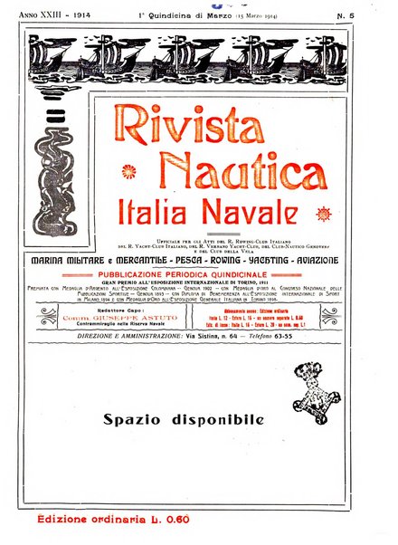 Rivista nautica rowing, yachting, Marina militare e mercantile