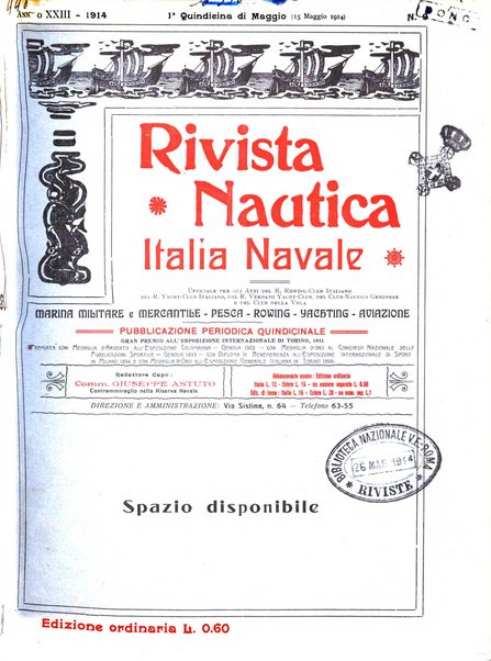 Rivista nautica rowing, yachting, Marina militare e mercantile