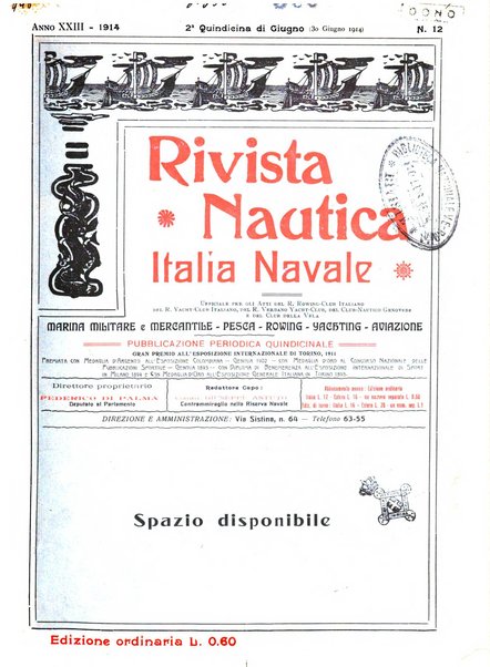 Rivista nautica rowing, yachting, Marina militare e mercantile