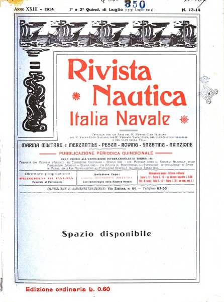 Rivista nautica rowing, yachting, Marina militare e mercantile